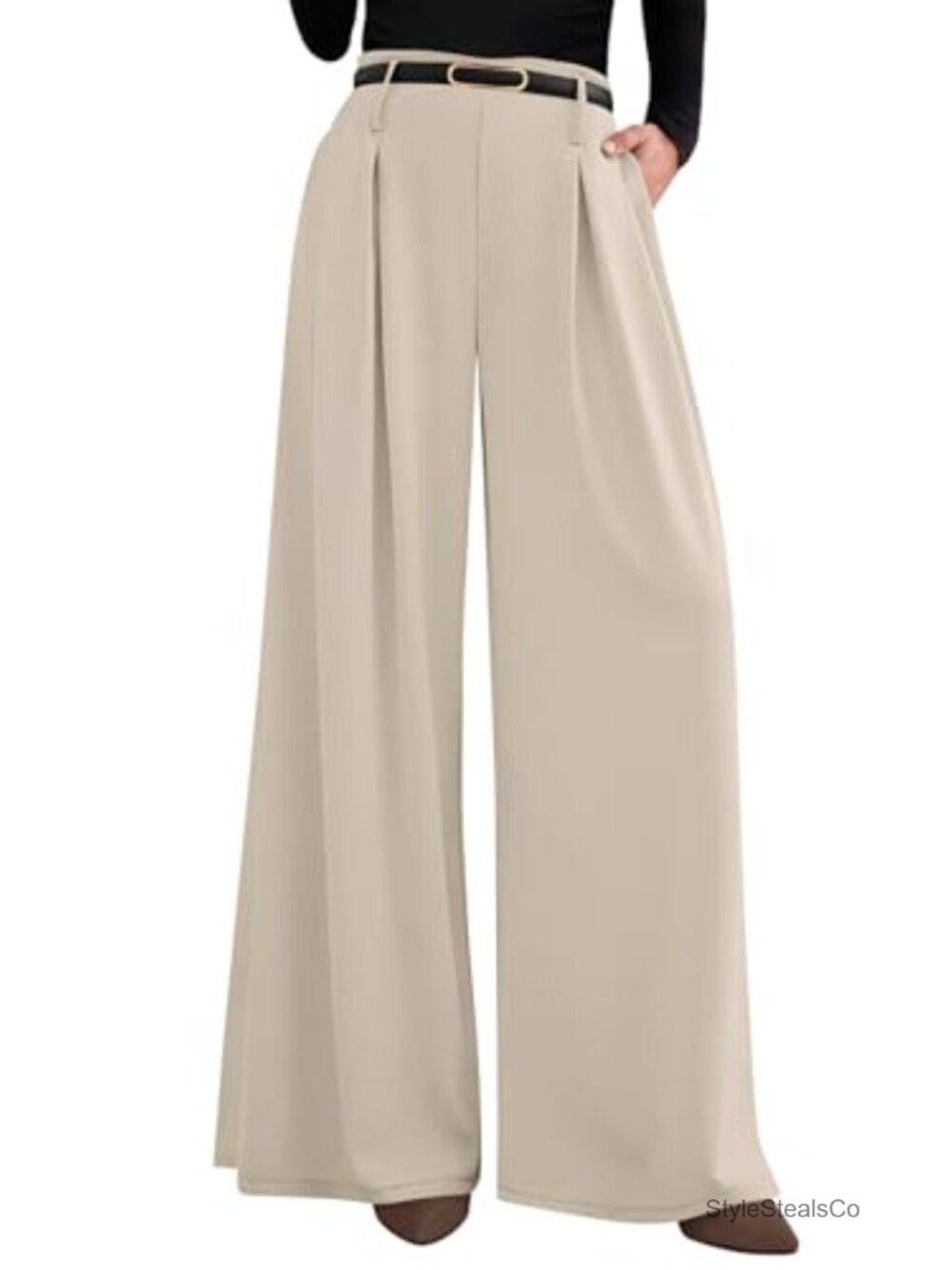 Wide Leg Dress Pants Flowy High Waisted Trousers for Work